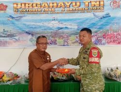 Perkuat Sinergitas Wilayah, Pemerintah Kecamatan Lubai Ulu Hadiri Syukuran HUT ke-81 TNI di Koramil 404-08/Rambang Lubai